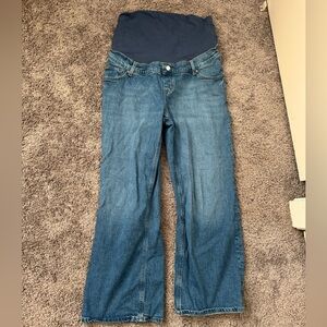 Wide leg maternity jeans